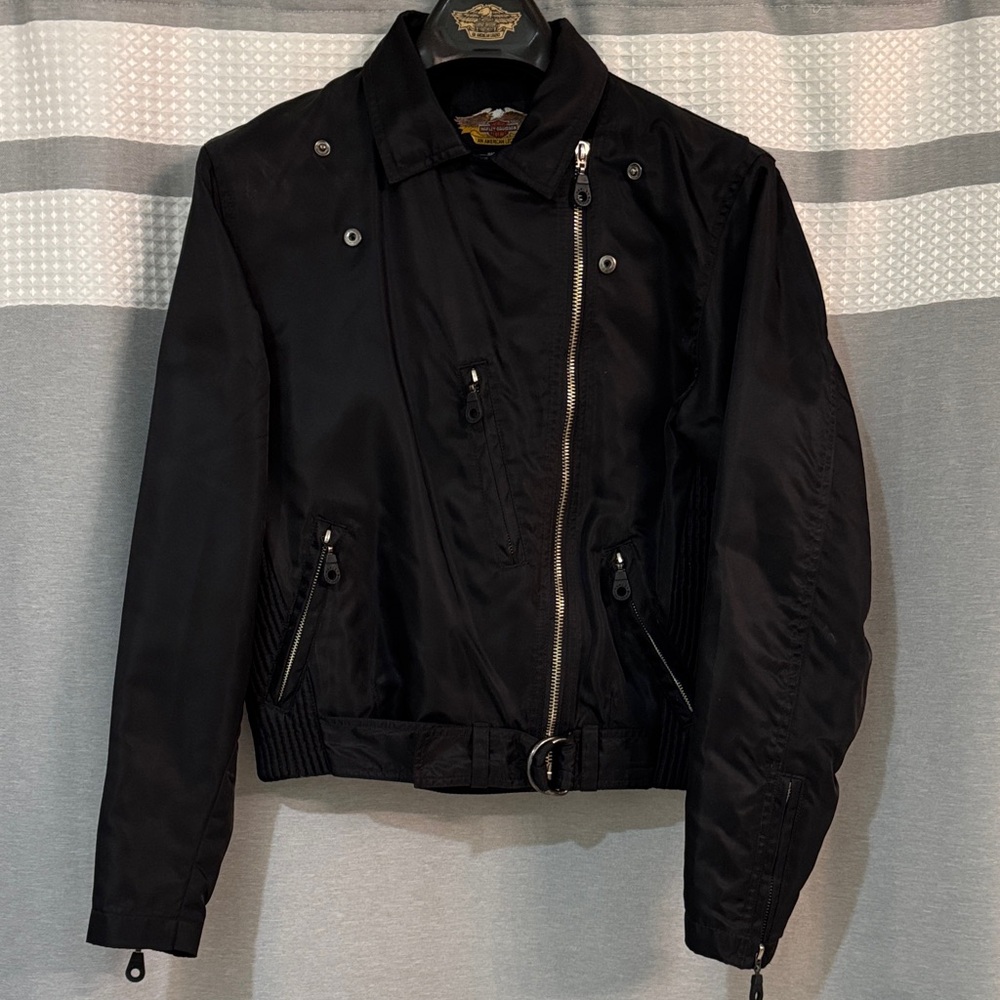 Harley-Davidson Black Jacket with Yellow & Brown Embroidered Eagle